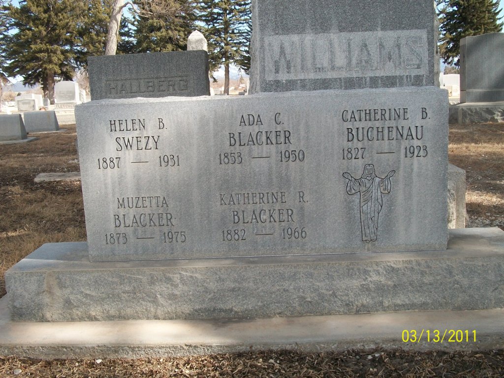 Swezey Helen and Blacker Ada Muzetta Kate and Buchenau Catherine_ headstones_date unknown